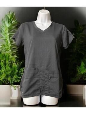 Women Grey’s Anatomy Gray Short Sleeve Pullover Scrub Top Sz XS
